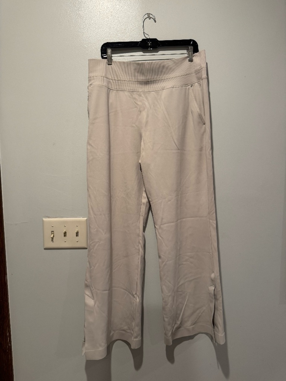 Athleta Venice Flare Pant XL Abalone Grey High Rise Wide Leg Zipper Pockets